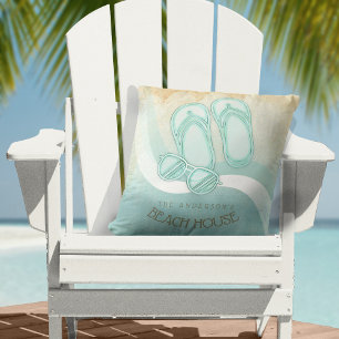 Beach House Sunglasses och Flinflip flops Aqua ID6 Kudde