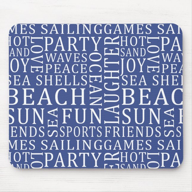 Beach House Typography mousepad Musmatta (Framsidan)