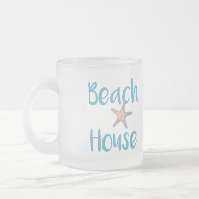 Beach House Typography Starfish Coffee Mugg (Vänster)