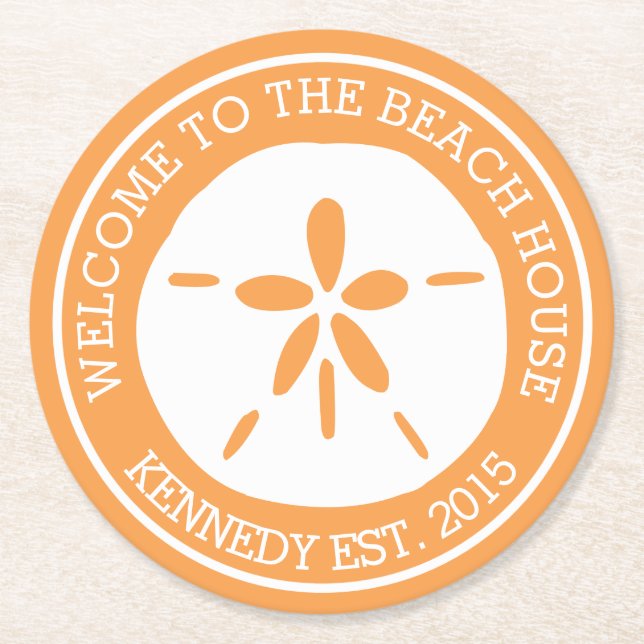 Beach House Underlägg Papper Rund (Framsidan)