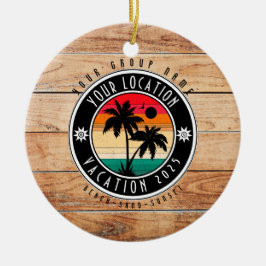 Beach house Vacation Custom Group Name Summer Julgransprydnad Keramik