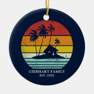 Beach House Vacation Family Reunion Nautical Julgransprydnad Keramik