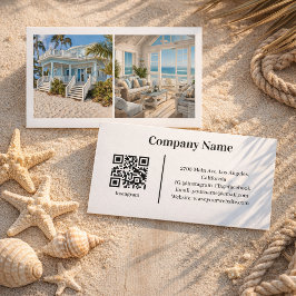 Beach House Vacation Rental Anpassningsbar Bild QR Visitkort