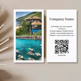 Beach House Vacation Rental Anpassningsbar Bild QR Visitkort