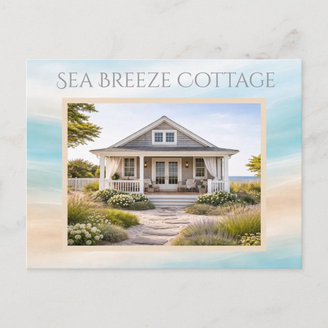 Beach House Vacation Rental Keepsake Card Vykort (Framsida)