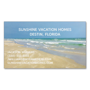Beach House Vacation Rental Real Gods Company Magnetiska Visitkort