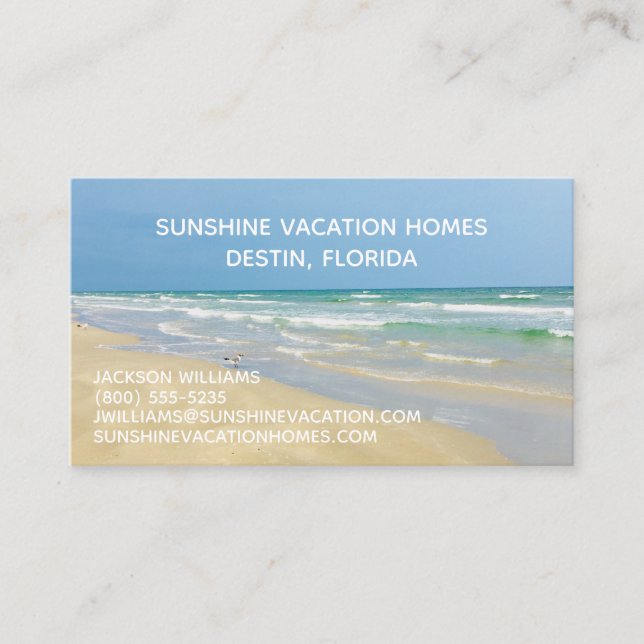 Beach House Vacation Rental Real Gods Company Visitkort (Framsida)