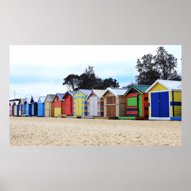 Beach Houses | Brighton Beach, Melbourne Poster (Framsidan)