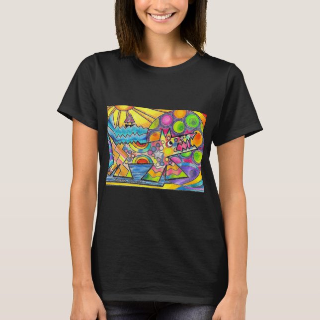 Beach-Hund T Shirt (Framsida)
