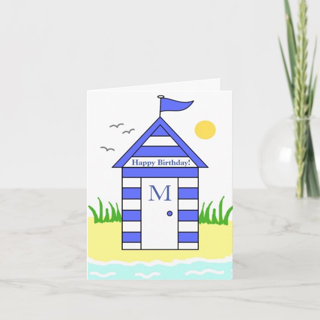 Beach Hut-blåkort Kort (Framsida)