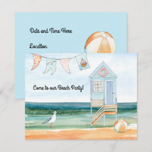 Beach Hut Fiskmås och Beach Boll Party Meddelande