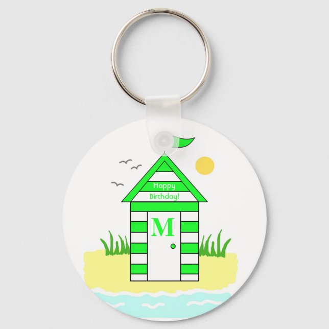 Beach Hut-Gröntens Nyckelring (Framsida)