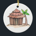 Beach Hut Julgransprydnad Keramik<br><div class="desc">Tropiska strandhut</div>