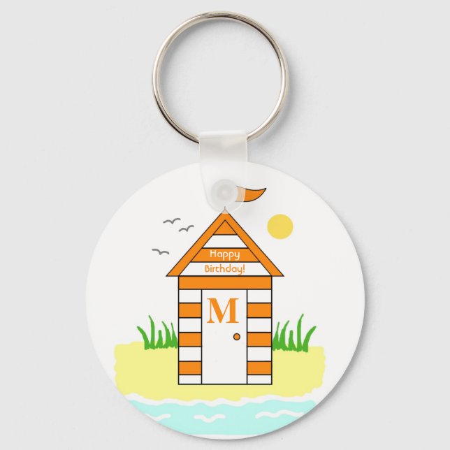 Beach Hut-Orangens Nyckelring (Framsida)
