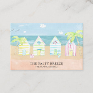 *~* Beach Hut Sea Sand Bucket Dining Tropical Hand Visitkort