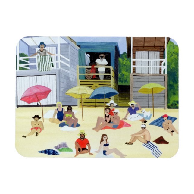 Beach Huts 1991 Magnet (Horisontell)