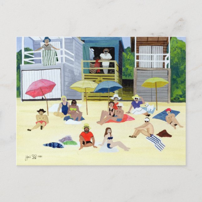 Beach Huts 1991 Vykort (Framsida)