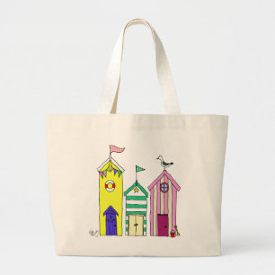 Beach Huts 1-illustration Jumbo Tygkasse