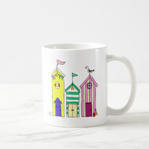 Beach Huts 1-illustration Kaffemugg