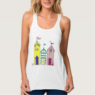 Beach Huts 1-illustration Linne Med Racerback