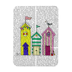 Beach Huts 1-illustration Magnet