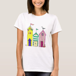 Beach Huts 1-illustration Tee