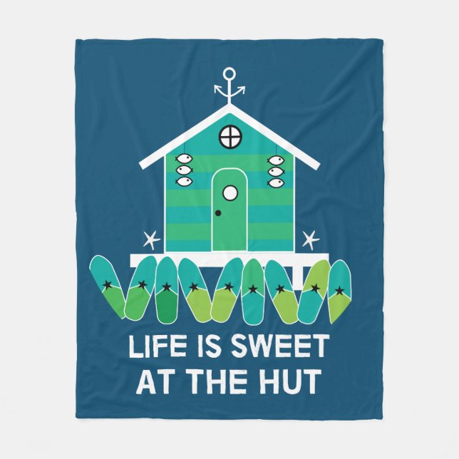Beach Huts | Beach Hut Owner | Latte Mugg Fleecefilt (Framsidan)