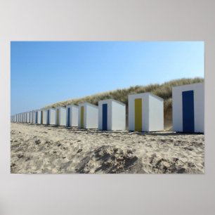 Beach huts, Cadzand-Bad, Nederländerna Poster