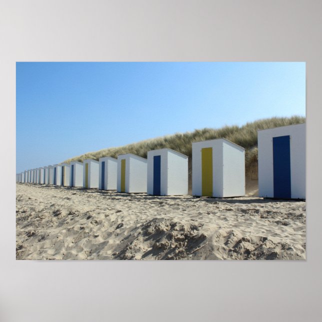 Beach huts, Cadzand-Bad, Nederländerna Poster (Framsidan)