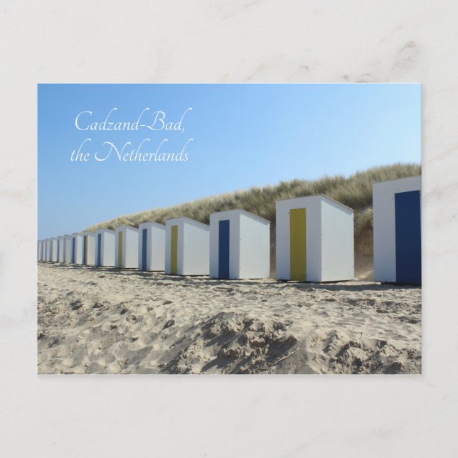 Beach huts, Cadzand-Bad, Nederländerna Vykort (Framsida)
