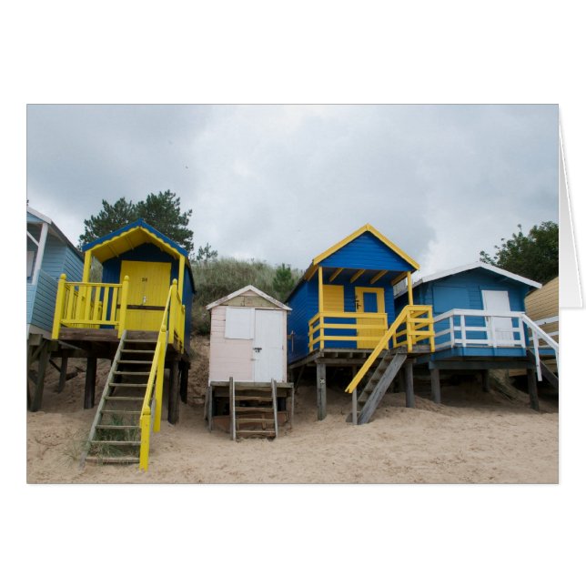 Beach huts hälsningskort (Framsidan Horizontal)