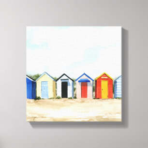 Beach Huts I Canvastryck