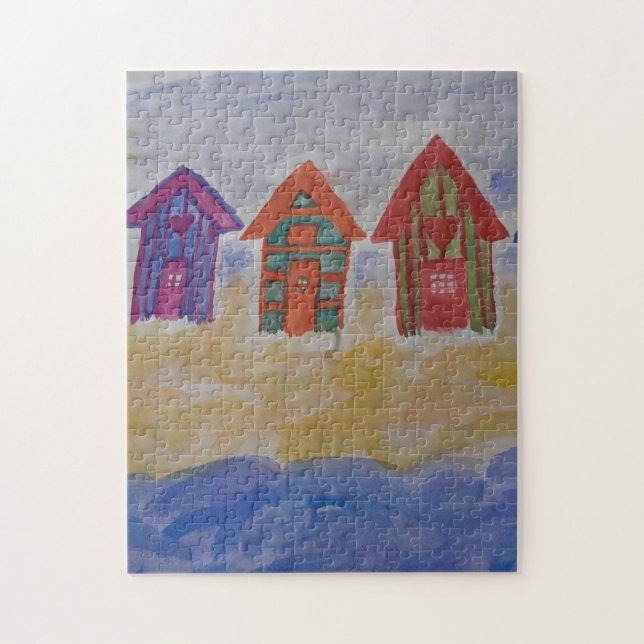 Beach Huts Jigszle Puzzle Pussel (Vertikal)