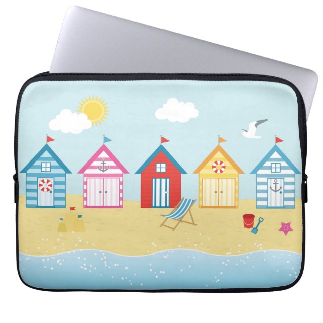Beach Huts Laptop Fodral (Framsidan)