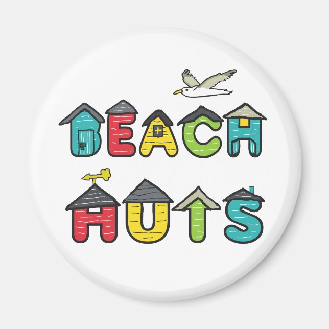 Beach Huts Magnet (Framsidan)