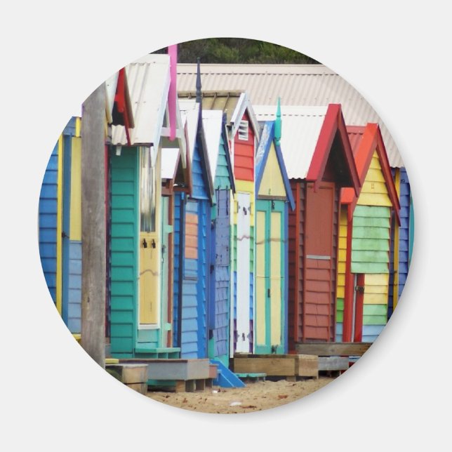 Beach Huts Melbourne Magnet (Framsidan)