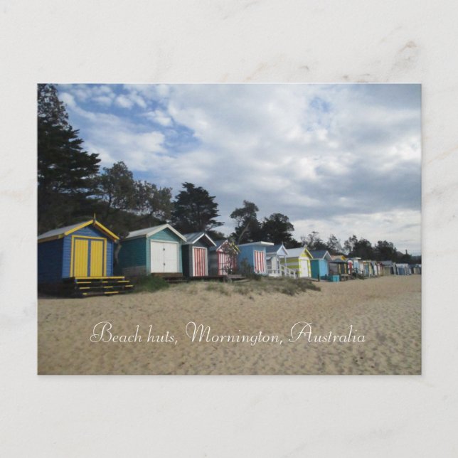 Beach huts, Mornington, Australien Vykort (Framsida)