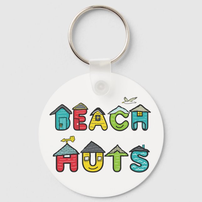Beach Huts Nyckelring (Framsida)