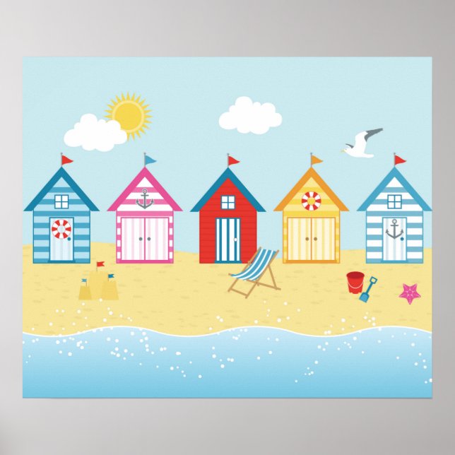 Beach Huts Poster (Framsidan)