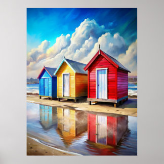 Beach Huts Poster