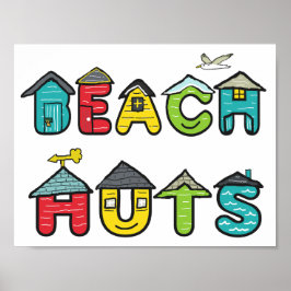 Beach Huts Poster