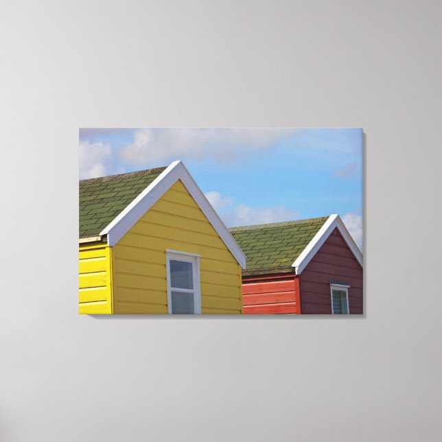 Beach Huts | Southwold, England Canvastryck (Framsida)
