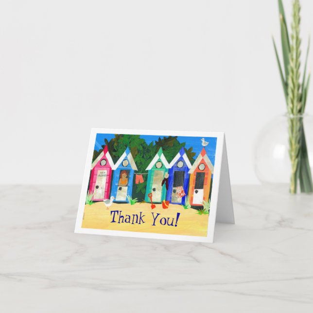Beach Huts 'Tack' Notecard Tack Kort (Framsida)