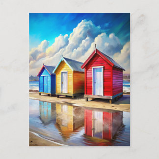 Beach Huts Vykort
