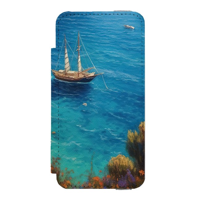 Beach i Grekland Incipio iPhone Wallet Skal (Folio Framsidan)