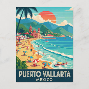 Beach i Puerto Vallarta Mexico Travel Vykort