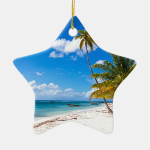 Beach i Saona Dominikanska republiken Julgransprydnad Keramik