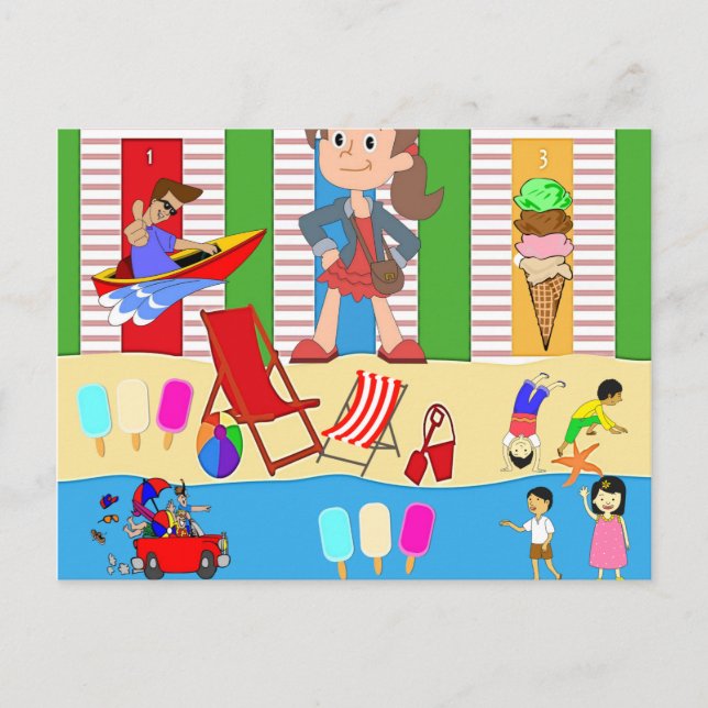 Beach Ice Cream med vykort (Framsida)