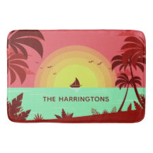 Beach Illustration, anpassade namnbadkar