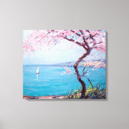 Beach in Biarritz, Frankrike (av Kimon Loghi) Canvastryck